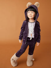 Load image into Gallery viewer, NWT Tea Collection Pom Ear Velour Hoodie