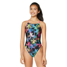 Load image into Gallery viewer, NWT Speedo Printed Fixed Back One Piece Female Training Swimsuit