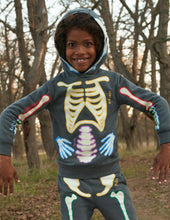 Load image into Gallery viewer, NWOT Mini Boden Glow Printed Skeleton sweatshirt(2-3Y) and Joggers(3Y) set