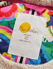 Load image into Gallery viewer, NWT Mini Boden Navy Unicorn Print Sherpa Lined Anorak