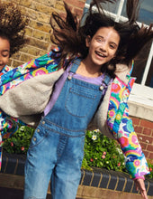 Load image into Gallery viewer, NWT Mini Boden Navy Unicorn Print Sherpa Lined Anorak