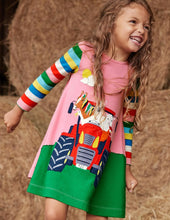 Load image into Gallery viewer, NWOT Mini Boden Long Sleeve Appliqué Dress
