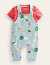 Load image into Gallery viewer, NWOT Mini Boden Jersey Dungaree Set