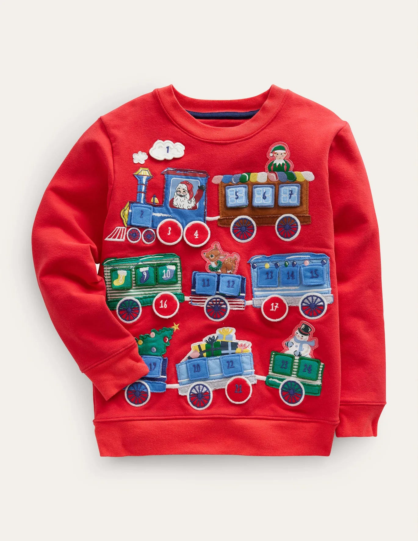 Hotsell NWT❤️Mini Boden Kids' Santa Appliqué Sweatshirt