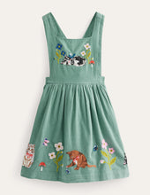 Load image into Gallery viewer, NWT Mini Boden Cord Applique Pinafore