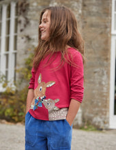 Load image into Gallery viewer, NWOT Mini Boden Puff Sleeve Appliqué T-shirt
