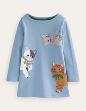 Load image into Gallery viewer, NWOT Mini Boden Appliqué Cats Jersey Tunic