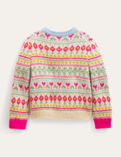 Load image into Gallery viewer, NWT Mini Boden Oversized Fair Isle Cardigan