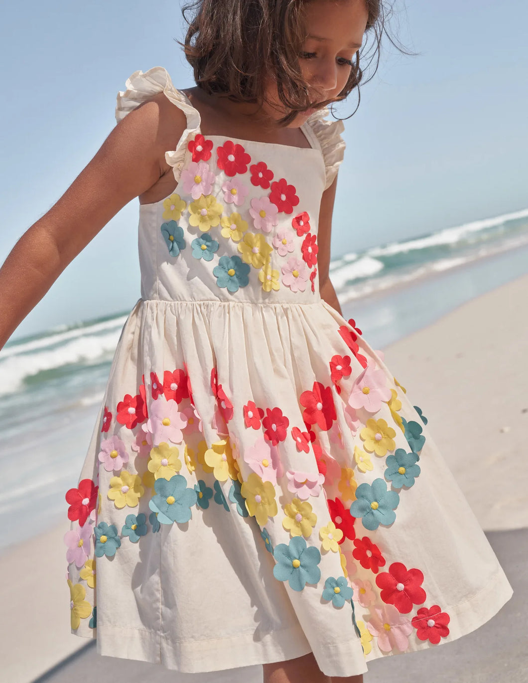 NWT Mini Boden Flutter Flower Rainbow Dress