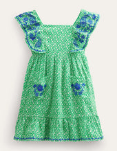 Load image into Gallery viewer, NWT Mini Boden Embroidered Pinafore Dress