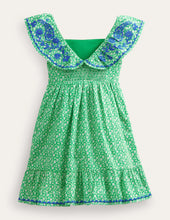 Load image into Gallery viewer, NWT Mini Boden Embroidered Pinafore Dress