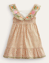 Load image into Gallery viewer, NWT Mini Boden Embroidered Pinafore Dress