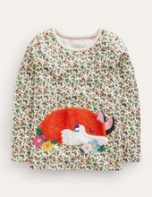 Load image into Gallery viewer, NWOT Mini Boden Puff Sleeve Appliqué T-shirt