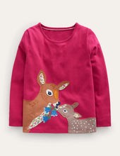 Load image into Gallery viewer, NWOT Mini Boden Puff Sleeve Appliqué T-shirt