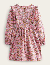 Load image into Gallery viewer, NWT Mini Boden Long Sleeve Ruffle Dress