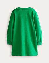 Load image into Gallery viewer, NWOT Mini Boden Cosy Appliqué Sweatshirt Dress