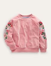 Load image into Gallery viewer, NWT Mini Boden Embroidered Velour Sweat