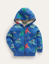 Load image into Gallery viewer, NWOT Mini Boden Shaggy-lined Printed Hoodie