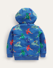 Load image into Gallery viewer, NWOT Mini Boden Shaggy-lined Printed Hoodie
