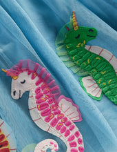 Load image into Gallery viewer, NWOT Mini Boden Jersey Tulle Appliqué Dress