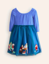 Load image into Gallery viewer, NWT Mini Boden Velvet Tulle Appliqué Dress
