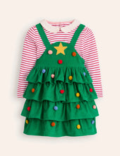 Load image into Gallery viewer, NWT Mini Boden Christmas Tree Dress Set