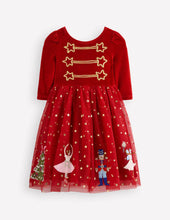 Load image into Gallery viewer, NWT Mini Boden Velour Tulle Appliqué Dress