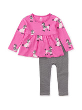 Load image into Gallery viewer, NWT Tea Collection Peplum Top Baby Set
