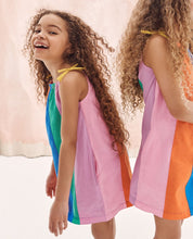 Load image into Gallery viewer, NWOT Hanna Andersson Rainbow Colorblock Pillowcase Dress