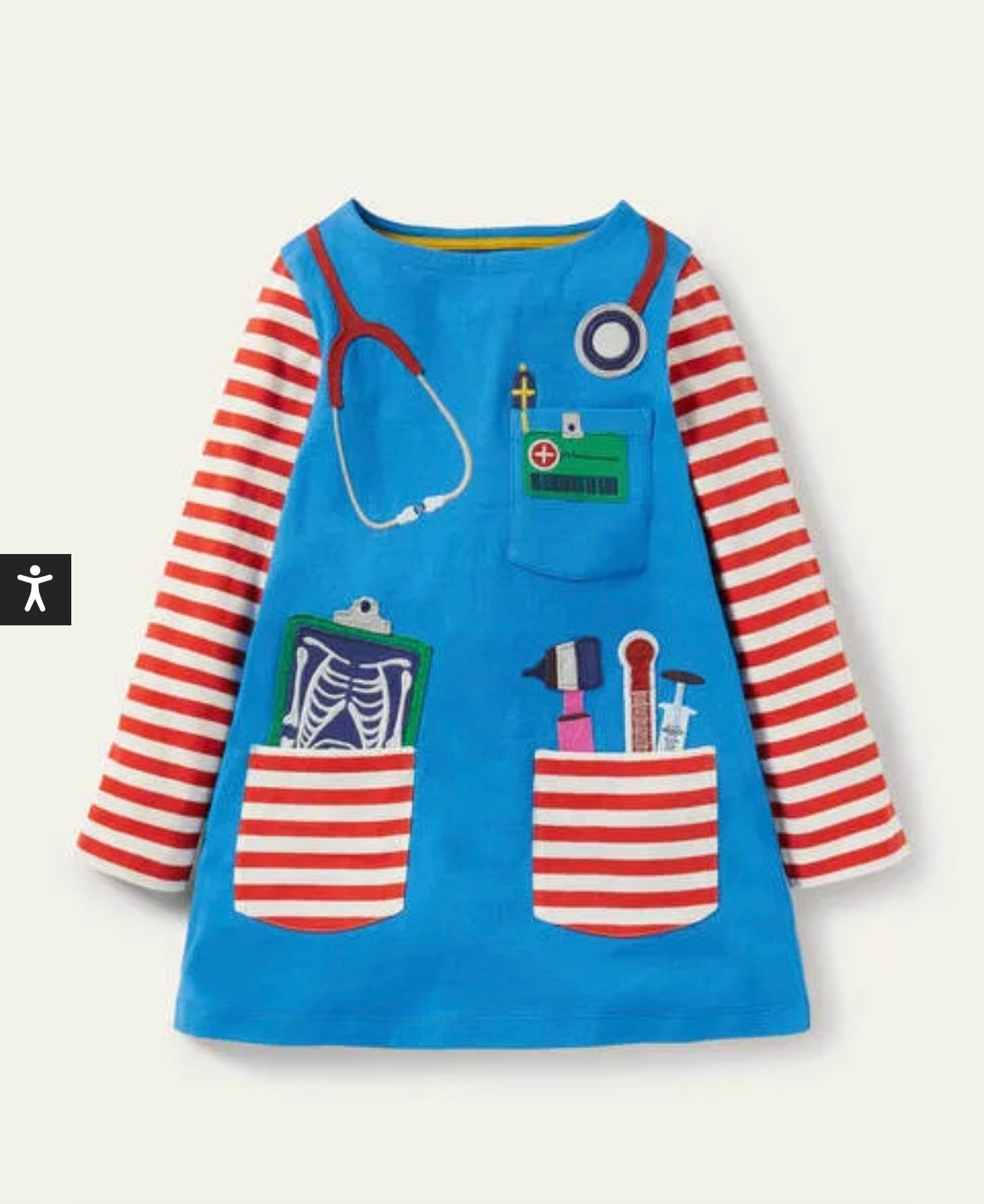 mini boden doctor dress NWOT Mini Boden Appliqué Pocket Doctor Tunic
