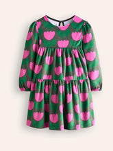 Load image into Gallery viewer, NWT Mini Boden Tiered Velour Dress