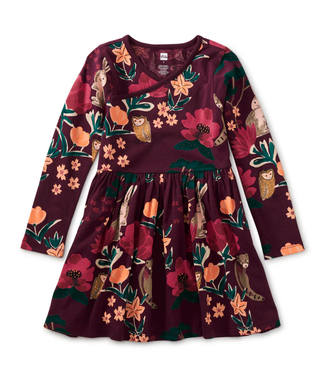 old navy long sleeve floral dress Tea Collection Long Sleeve Wrap Neck Dress