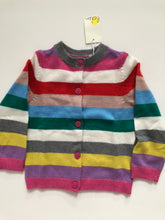 Load image into Gallery viewer, Mini Boden Rainbow Stripe Cardigan