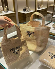Load image into Gallery viewer, NEW Prada Raffia Woven Tote Bag
