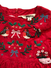 Load image into Gallery viewer, NWOT Mini Boden Red Reindeer Cord Embroidered Party Dress