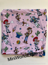Load image into Gallery viewer, NWOT Little Sleepies Pink Toy Story Swaddle Blanket Wrap