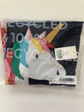 Load image into Gallery viewer, NWT Mini Boden Navy Rainbow Unicorn Appliqué Dress