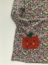 Load image into Gallery viewer, NWOT Mini Boden Halloween Pumpkin Pocket Floral Dress
