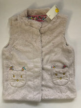 Load image into Gallery viewer, NWT Mini Boden White Faux Fur Gilet with Cat Pockets