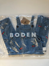 Load image into Gallery viewer, NWT Mini Boden Embroidered Festive Denim Overalls