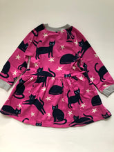 Load image into Gallery viewer, NWOT Mini Boden Pink Halloween Cats Sweatshirt Dress