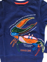 Load image into Gallery viewer, NWOT Mini Boden Nature Facts Appliqué Crab Sweatshirt