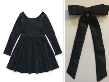 Load image into Gallery viewer, NWT Tea Collection Velour Ballet Dress and Hair Bow Clip Ribbon set