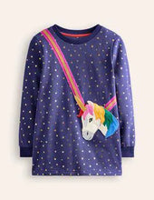 Load image into Gallery viewer, NWT Mini Boden Rainbow Unicorn Appliqué Bag Tunic
