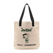 Load image into Gallery viewer, HTF NWOT PEANUTS x STARBUCKS 2025 Snoopy Canvas Tote(A minor fabric flaw)