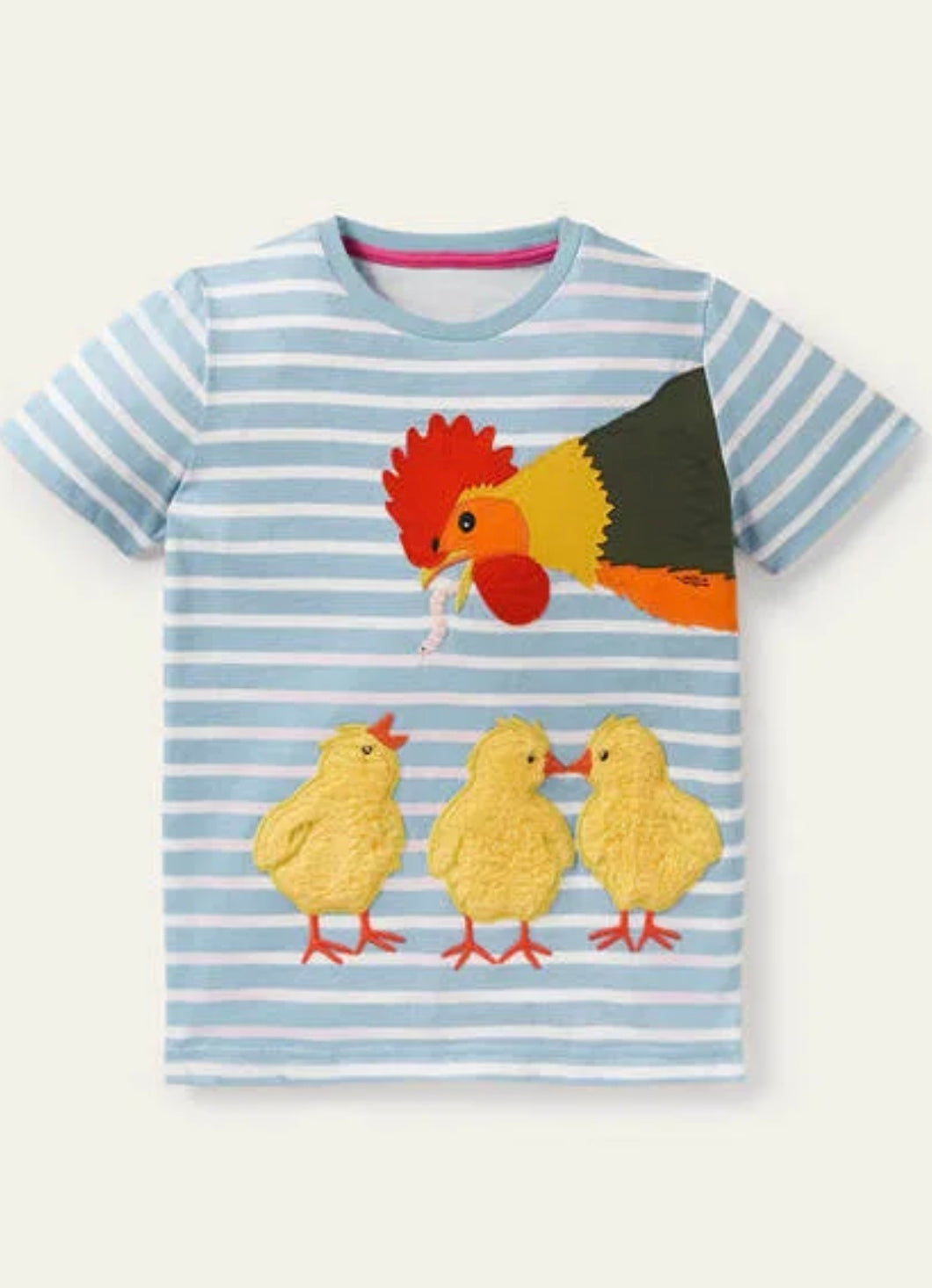 HTF NWT Mini Boden Chicken Family Appliqué T-shirt