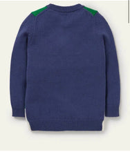 Load image into Gallery viewer, NWT Mini Boden Festive Graphic Crew Sweater