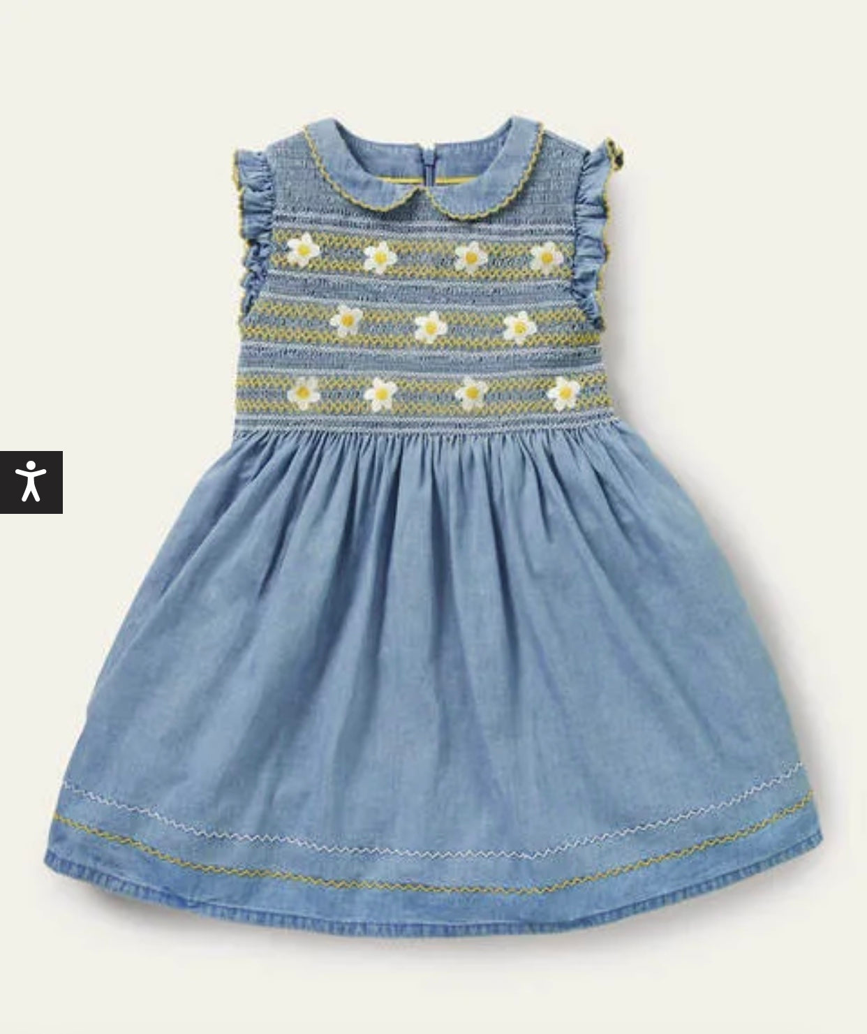 NEW mini good boden smocked woven dress 6/7