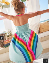 Load image into Gallery viewer, HTF NWT Mini Boden Rainbow Halter Neck Dress