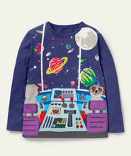 Load image into Gallery viewer, NWT Mini Boden Space Appliqué T-shirt